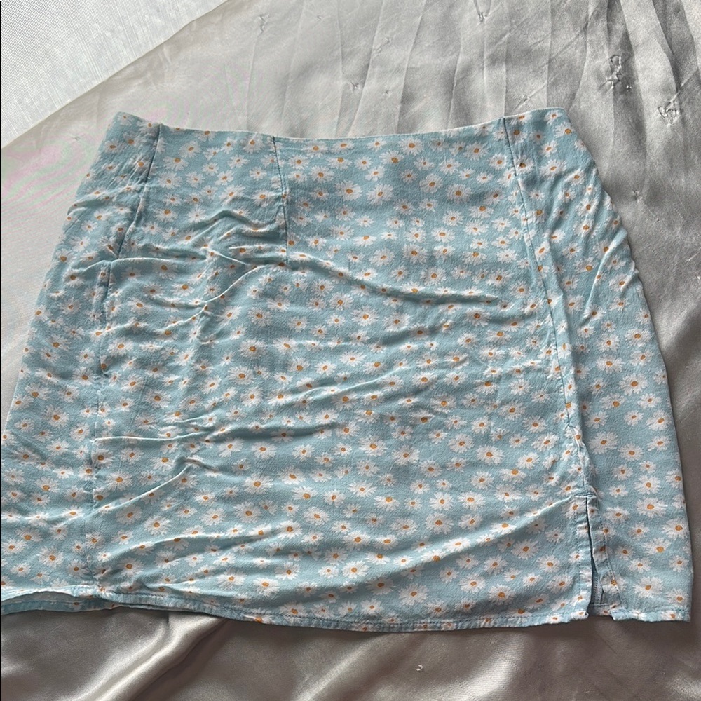 Aeropostale Light Blue Floral Mini Skirt